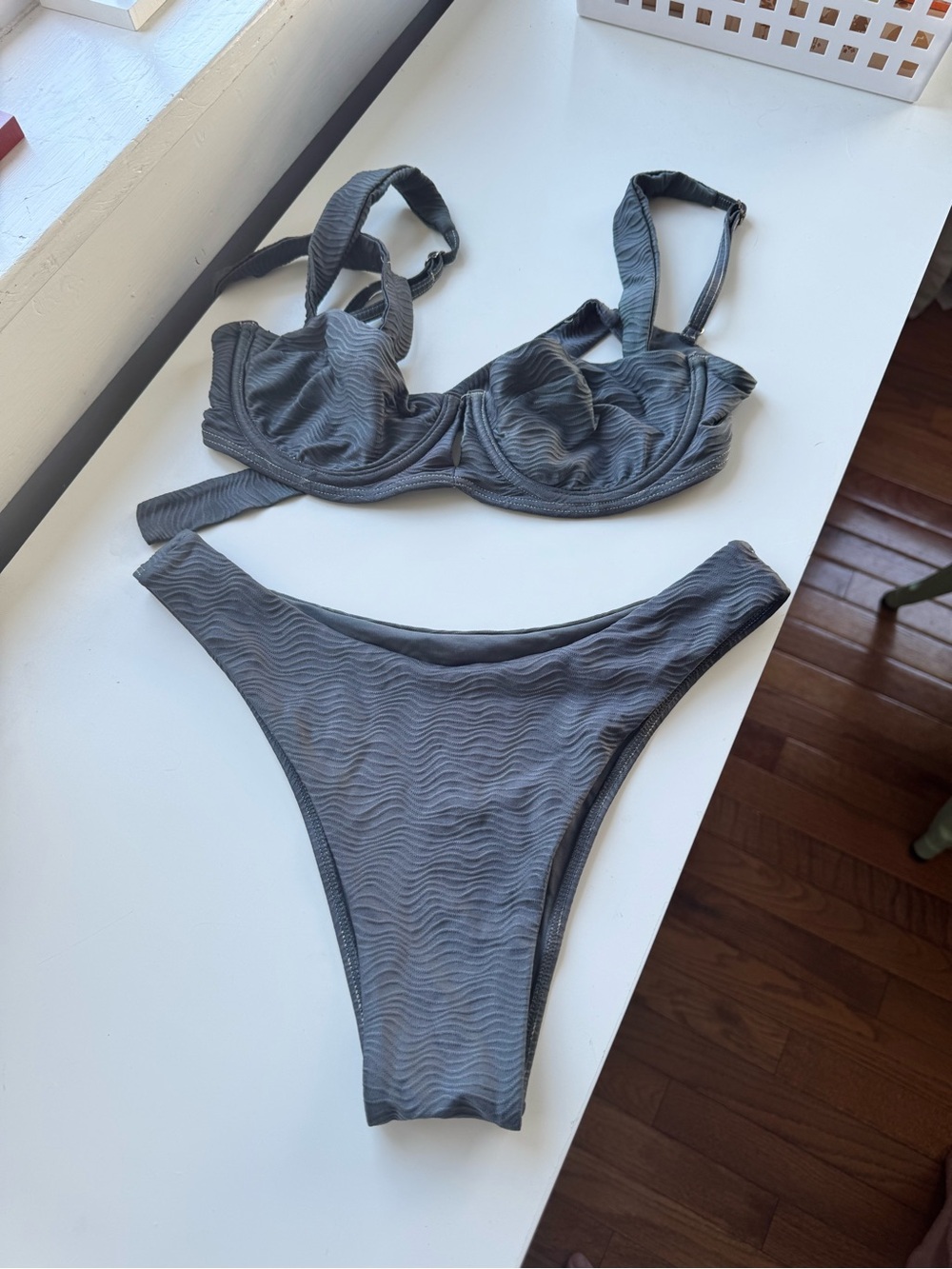 Monday Swimwear Gray Balconette Bikini Top